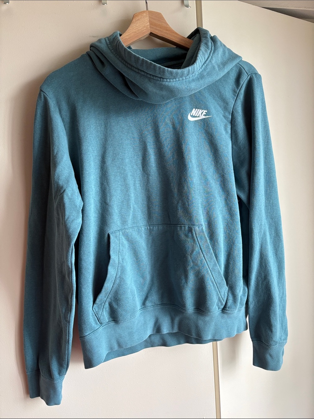 Nike Women's Teal Blue Cowl Neck Pullover Sweatshirt